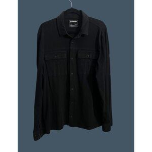 Mens Express Black Long Sleeve Button-Down Shirt XL With Stretch & Moisture Wick